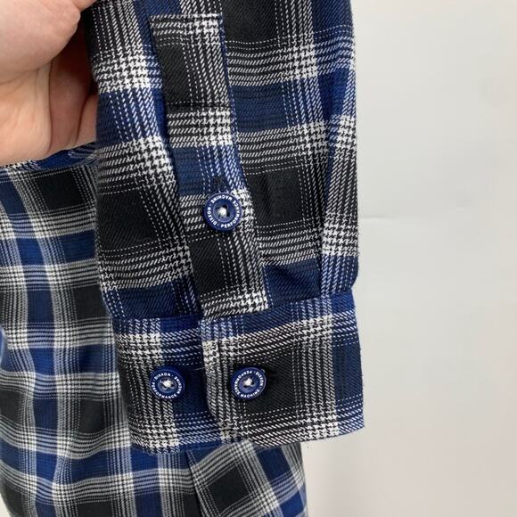 Dixxon Shirt Womens S Small Navy Black Snap Buttons Performance Flannel Company - Picture 6 of 13